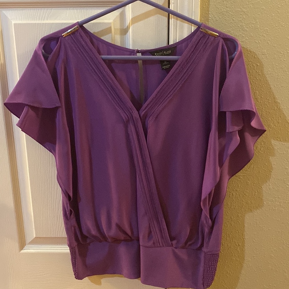 WHBM purple silk blouse